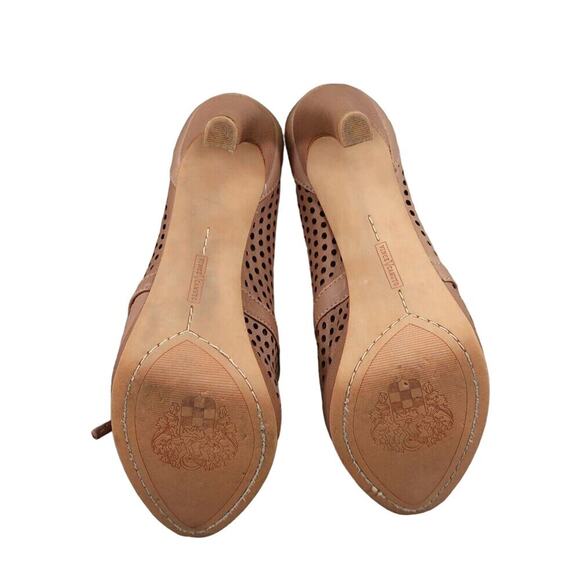 Vince Camuto Shoes Womens 8.5 Pump Booties Stiletto Lace UP Laser Cut Leather - Picture 11 of 15